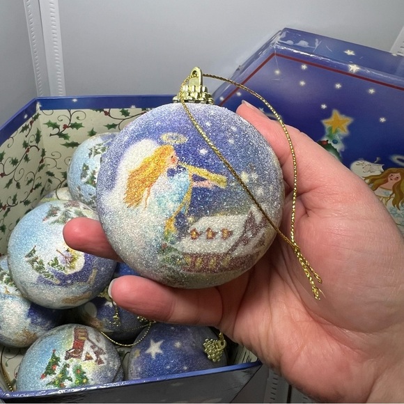 Lot of 11 Vtg ‘Angels On High In Our Small Town’ Ornaments w Box ~ RARE! christm - Picture 2 of 8
